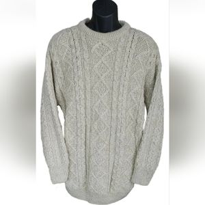 Vintage Sweater's of Ireland Fisherman Cable Knit Sweater 100% Wool SZ M